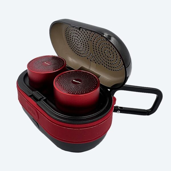 Mini-Speaker magnetisch wireless rot mit Krabiner
