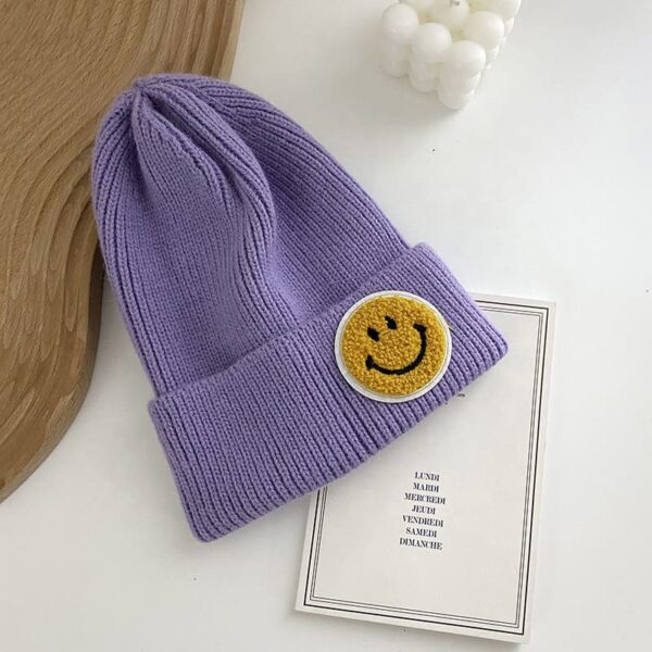 Smiley Mütze in lila