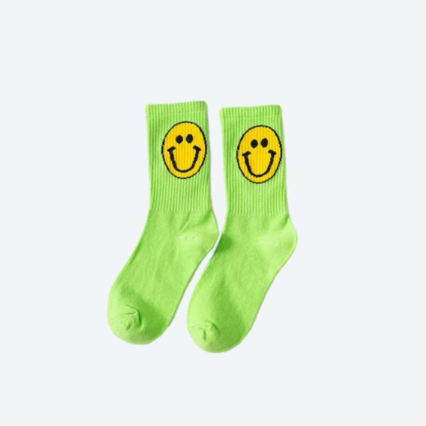 Socken mit Smiley in grün
