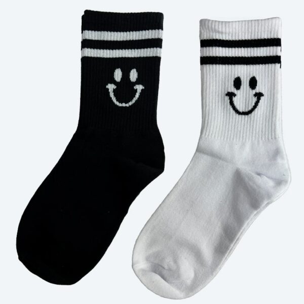 Smiley Socken mit Streifen