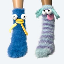 campustuete-monster-socken-blau-gestreift-frontal
