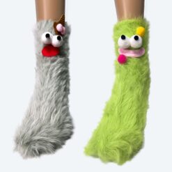 campustuete-monster-socken-grau-gruen-frontal