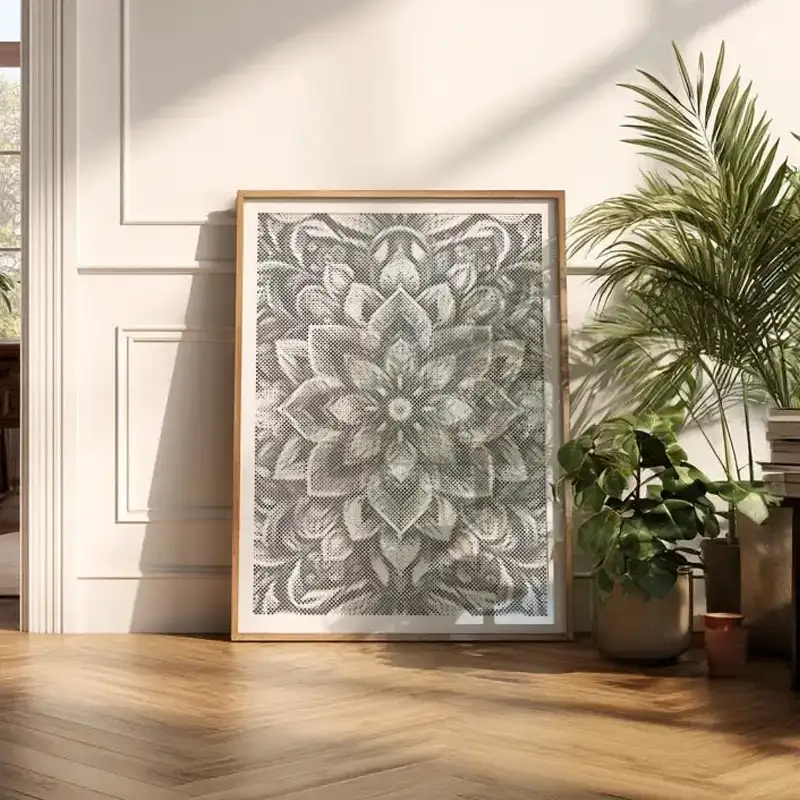 campustuete-punktmalerei-florales-mandala